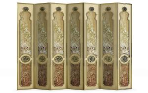 欧式古典大理石纹理雕花屏风隔断