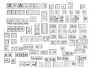 开关、插座、面板和插卡开关3d模型 开关、插座、面板和插卡开关