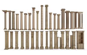 欧式带有柱头、装饰花纹的罗马柱