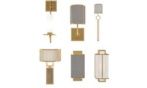 新中式金属网灯罩壁灯