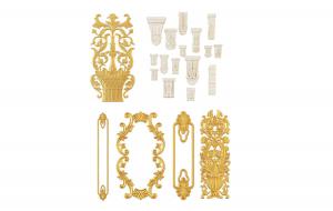 欧式金色雕花角线 欧式构件 罗马柱头