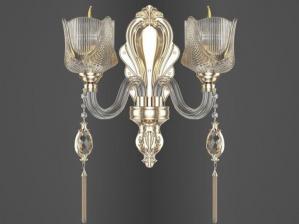 欧式水晶花朵灯罩、水晶吊坠壁灯