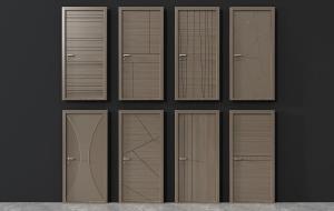 现代实木凹陷暗纹卧室门