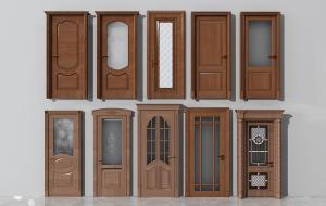 欧式实木雕花玻璃入户门、卧室门和卫生间门