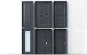 欧式黑色金属入户门、子母门和卫生间门