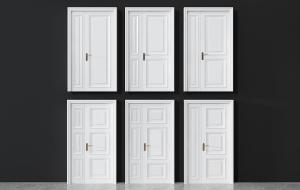 简欧白色带有造型的字母入户门