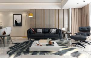 现代皮革沙发、茶几、休闲椅和脚踏组合3d模型 现代皮革沙发、茶几、休闲椅和脚踏组合