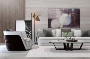 后现代奢华沙发、茶几、落地灯和装饰画组合3d模型 后现代奢华沙发、茶几、落地灯和装饰画组合