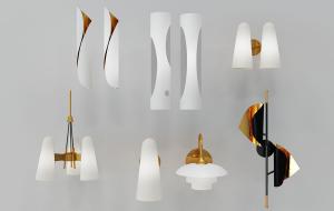 现代塑料灯罩、金属壁灯