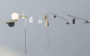 北欧客厅金属可调节转头壁灯