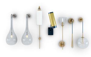 现代玻璃花瓶灯罩壁灯、球形、金属壁灯组合