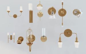 现代时尚个性金属壁灯组合