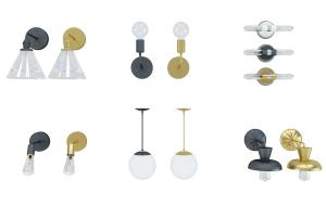 现代床头壁灯、床头吊灯组合