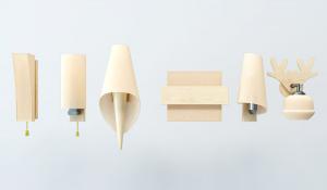 清新可爱的北欧床头木质壁灯