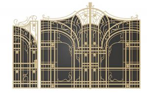 欧式金色金属雕花大门