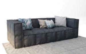 现代布艺多人沙发3d模型 现代布艺多人沙发