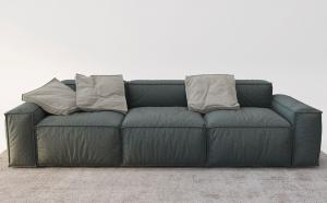 现代布艺三人沙发3d模型 现代布艺三人沙发