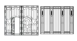 欧式黑色带小门的铁艺大门