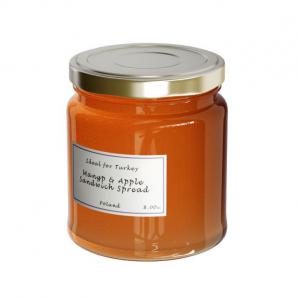 不锈钢盖圆形玻璃瓶装果酱