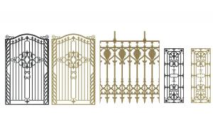 欧式铁艺大门、雕花栏杆和护栏