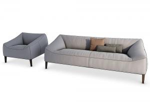 现代布艺沙发3d模型 现代布艺沙发