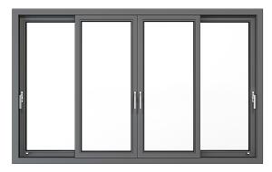 现代黑色铝合金推拉窗