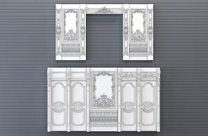 欧式古典精美雕花护墙板