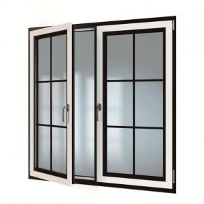 黑白边框方格双扇平开窗