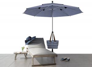 北欧户外躺椅、遮阳伞庭院景观