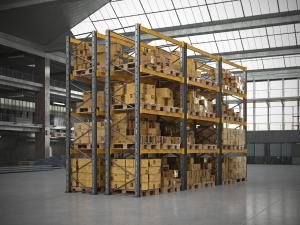 仓储物流货架、纸箱货物3d模型 仓储物流货架、纸箱货物