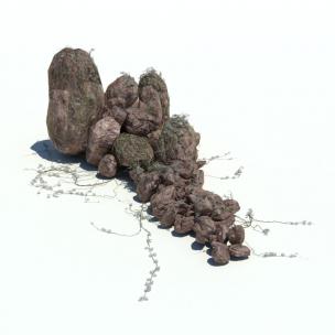 堆在一起的大小石头