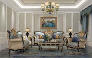 欧式沙发、茶几和休闲沙发组合