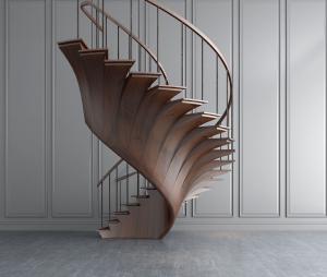 现代时尚的实木花朵型螺旋楼梯3d模型 现代时尚的实木花朵型螺旋楼梯