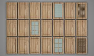 欧式实木带玻璃和网状镂空的柜门