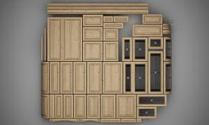 欧式橱柜直板、带弧度的柜门