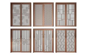 新中式厨房玻璃推拉门