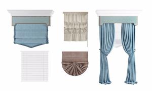 欧式布艺扇形罗马帘、纯色窗帘、拉帘3d模型 欧式布艺扇形罗马帘、纯色窗帘、拉帘