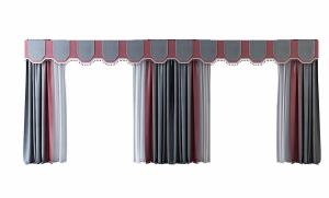 欧式套色、拼接窗帘3d模型 欧式套色、拼接窗帘