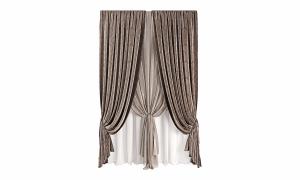 欧式花纹图案分开式窗帘3d模型 欧式花纹图案分开式窗帘