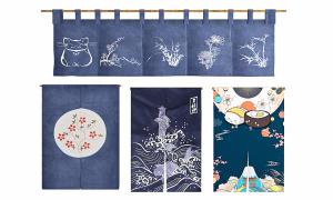 日式布艺挂帘、左右分开门帘3d模型 日式布艺挂帘、左右分开门帘