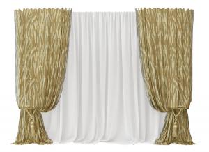 现代花纹布艺窗帘3d模型 现代花纹布艺窗帘