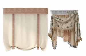 欧式拉帘、田园窗幔窗帘3d模型 欧式拉帘、田园窗幔窗帘