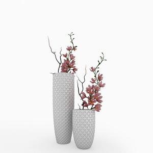 红色大花蕙兰花瓶花卉