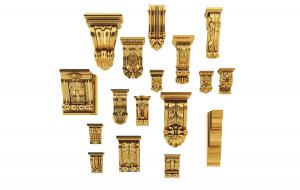 欧式构件之金色罗马柱头