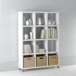 开放式白色收纳架、书架3d模型 开放式白色收纳架、书架