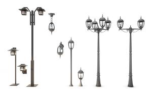 欧式金属镂空灯罩路灯、草地路灯、墙灯