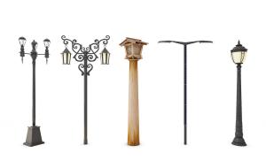 黑色雕花铁艺社区、公园路灯