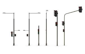 路口路灯、弯头红绿灯