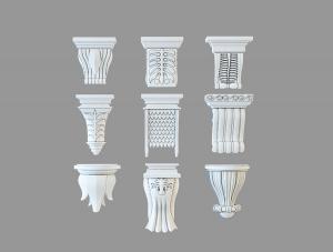 欧式构件之植物枝叶雕花罗马柱头