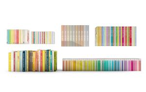 精装套装书籍、简装排列书籍